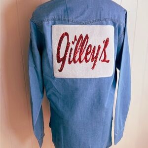 NEW Blue Denim Pearl Snap Women's Blouse